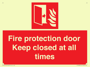 Fire protection door Keep closed at all times